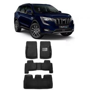 4.5D Car Floor Foot Tray Mats for XUV 700  - Black